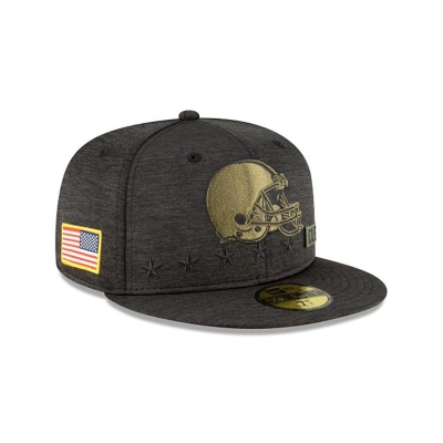 Cleveland Browns Gorra | New Era NFL Salute To Service 59fifty Fitted Cap Mexico - Negros